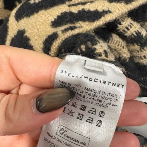 Stella McCartney Leopard Print Leo Instarsia Knit Alpaca Blend Sweater - Picture 8 of 11